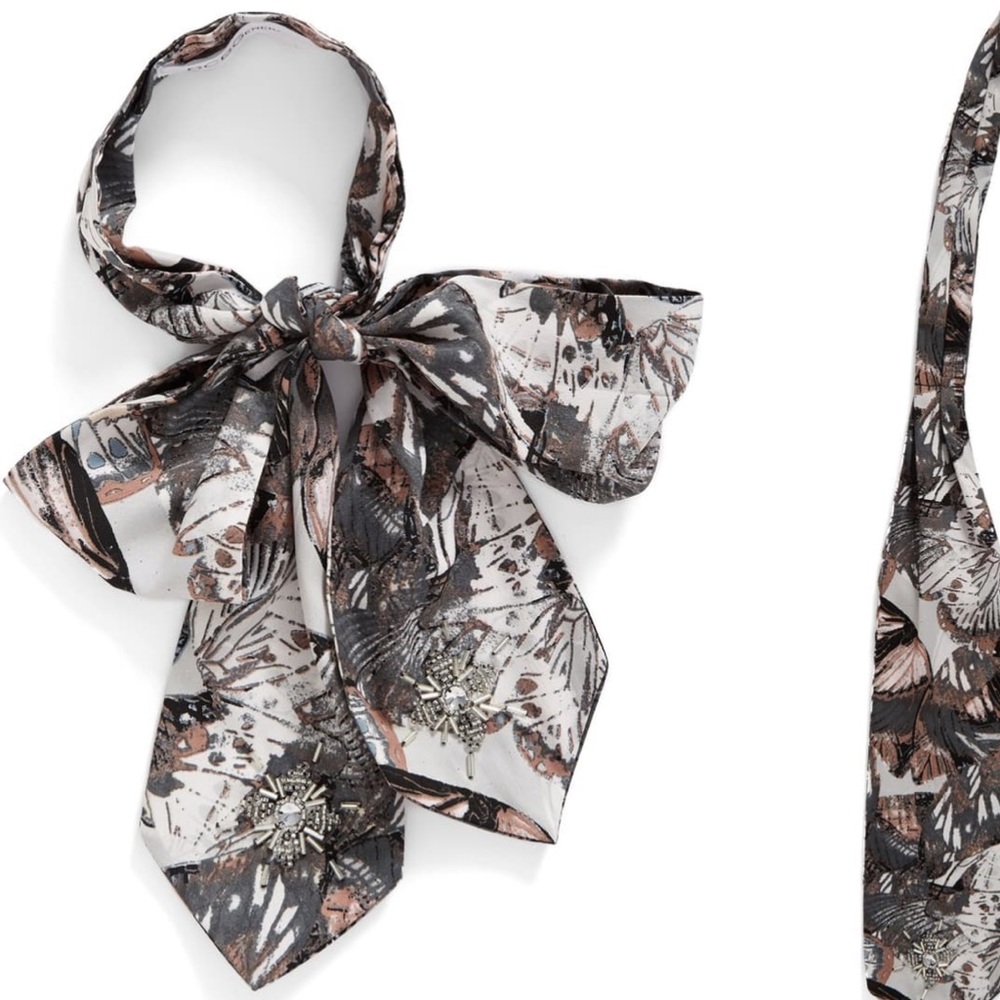 BCBG butterfly bow tie scarf